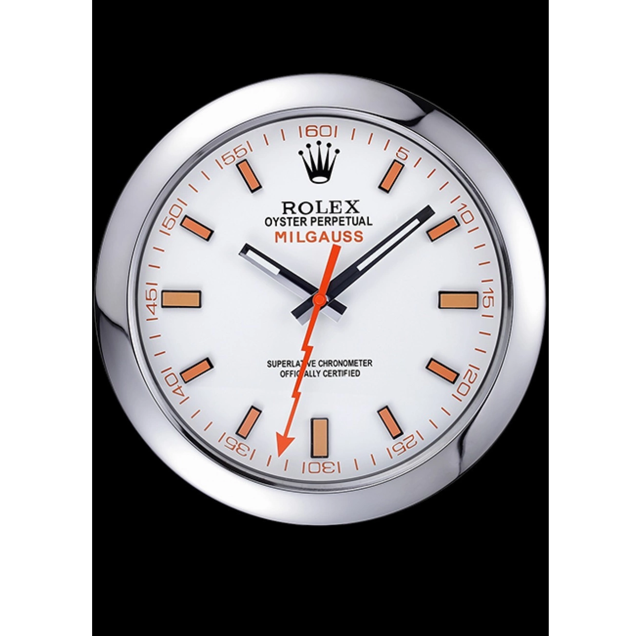 Best AAA Replica Sites Wall Clock Rolex Milgauss 621910 Silver 0714